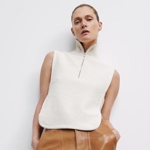 Zara White Sleeveless Vest